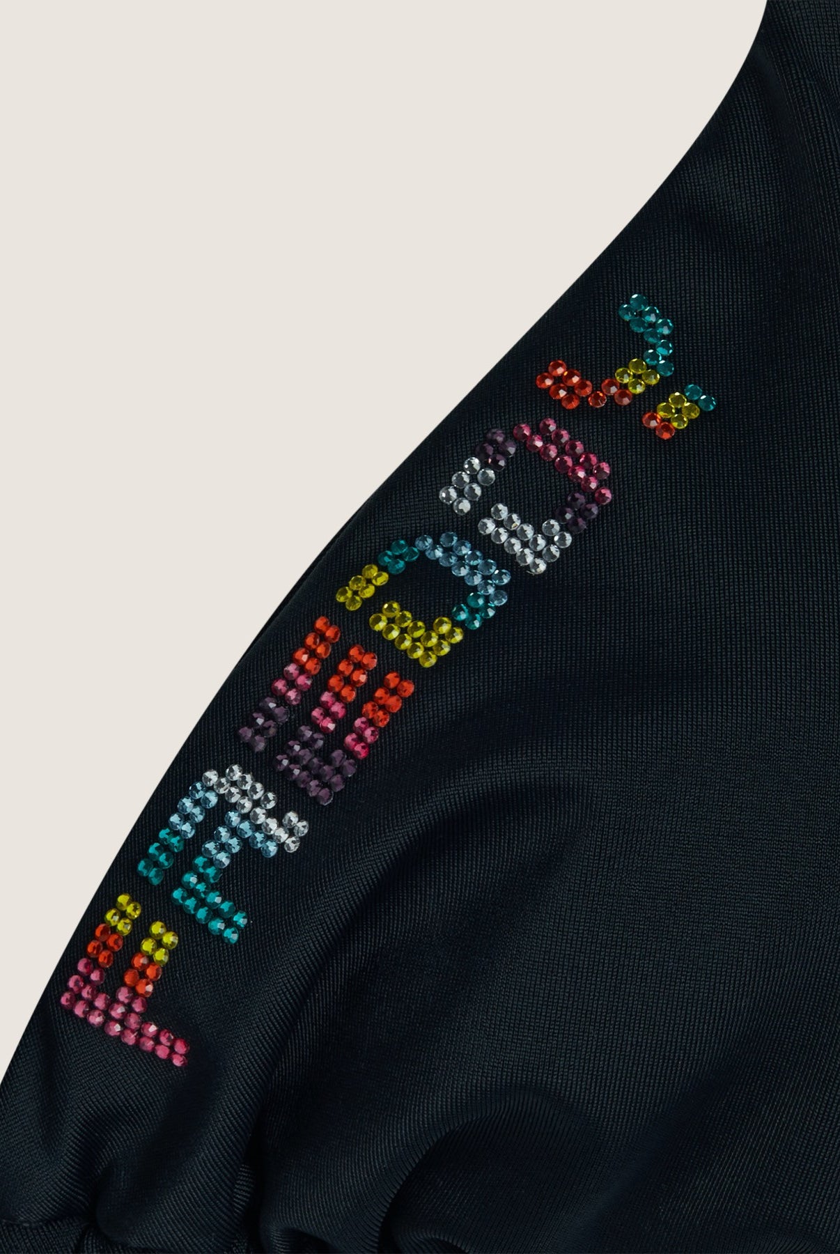 Triangel-Bikinioberteil mit Strassverzierung - BLACK