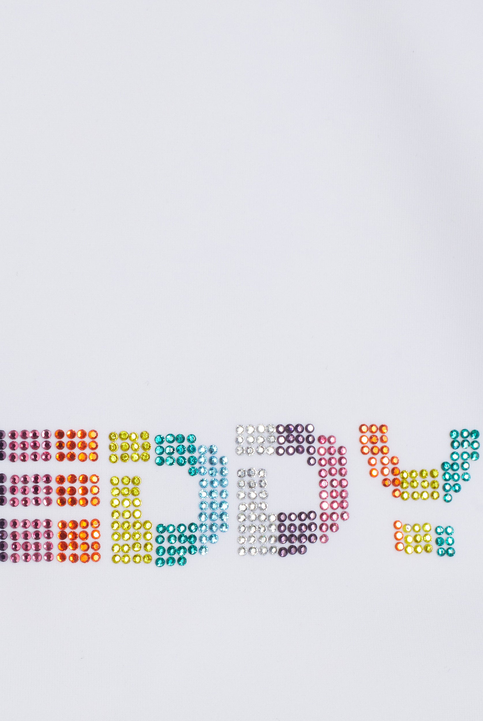 Bikini-Neckholder-Top mit strassbesetztem Freddy Logo - WHITE