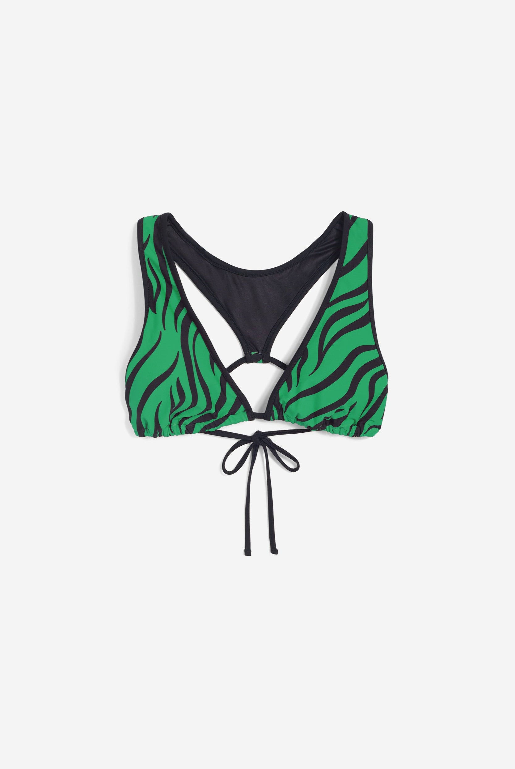 Triangel-Bikinioberteil mit Zebramuster - GREEN