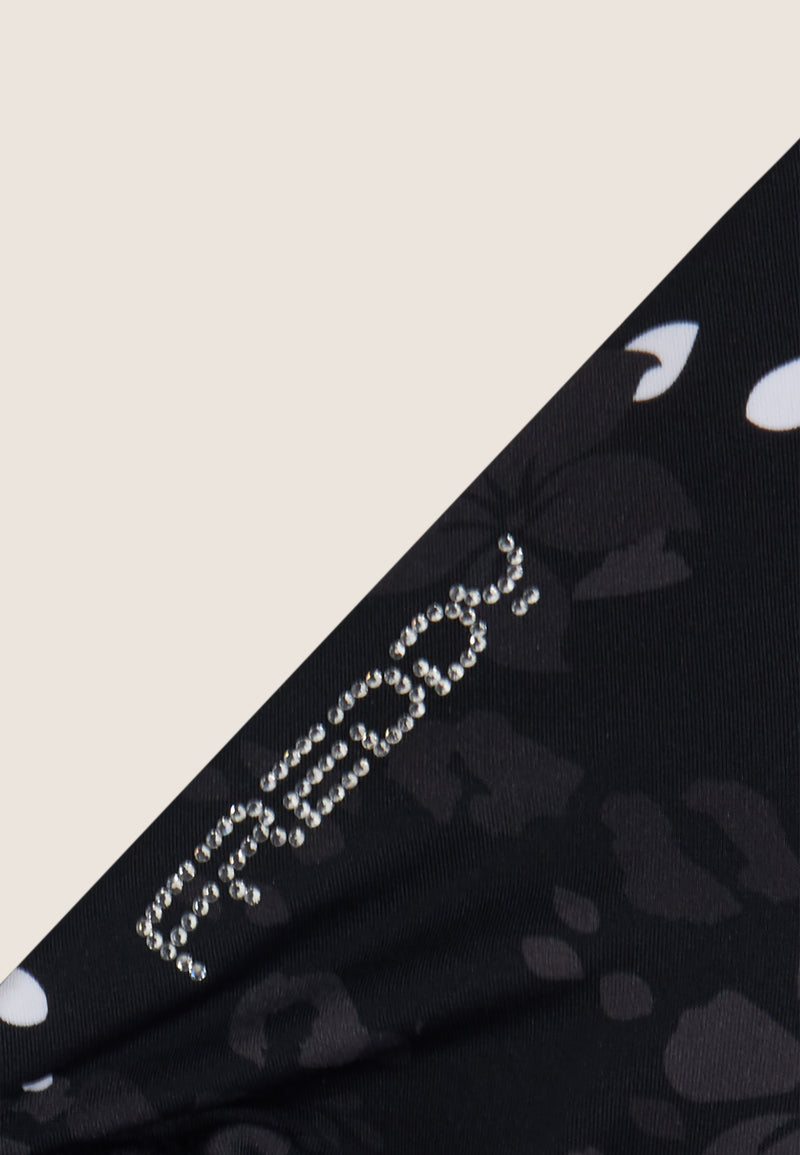 Triangel-Bikinioberteil mit Blumenmuster - BLACK