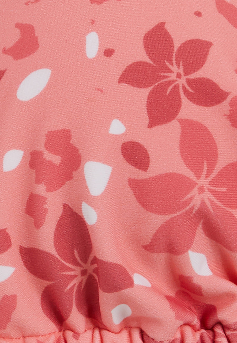 Triangel-Bikinioberteil mit Blumenmuster - CORAL