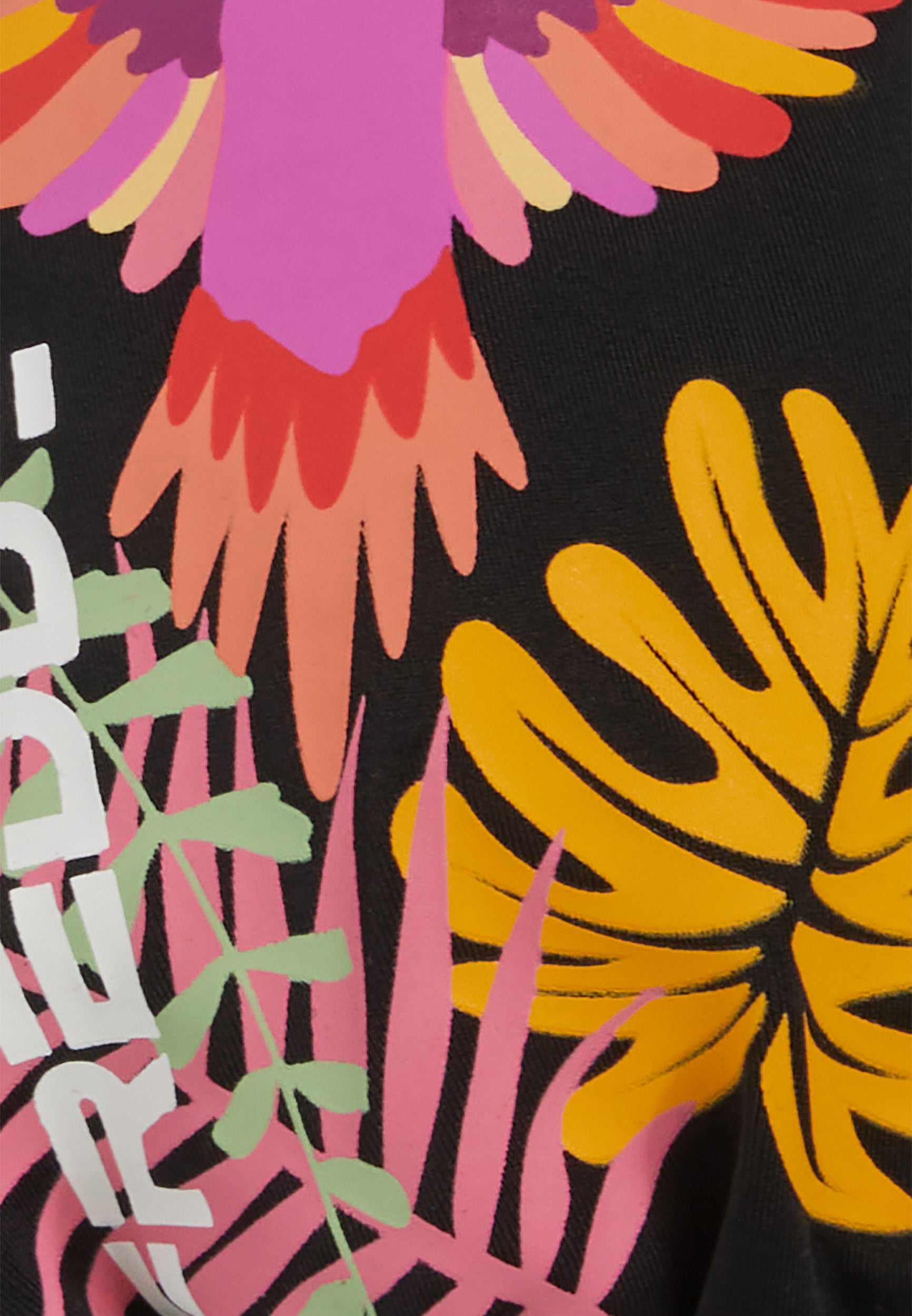 Triangel-Bikinioberteil mit mit tropischen Details - BLACK