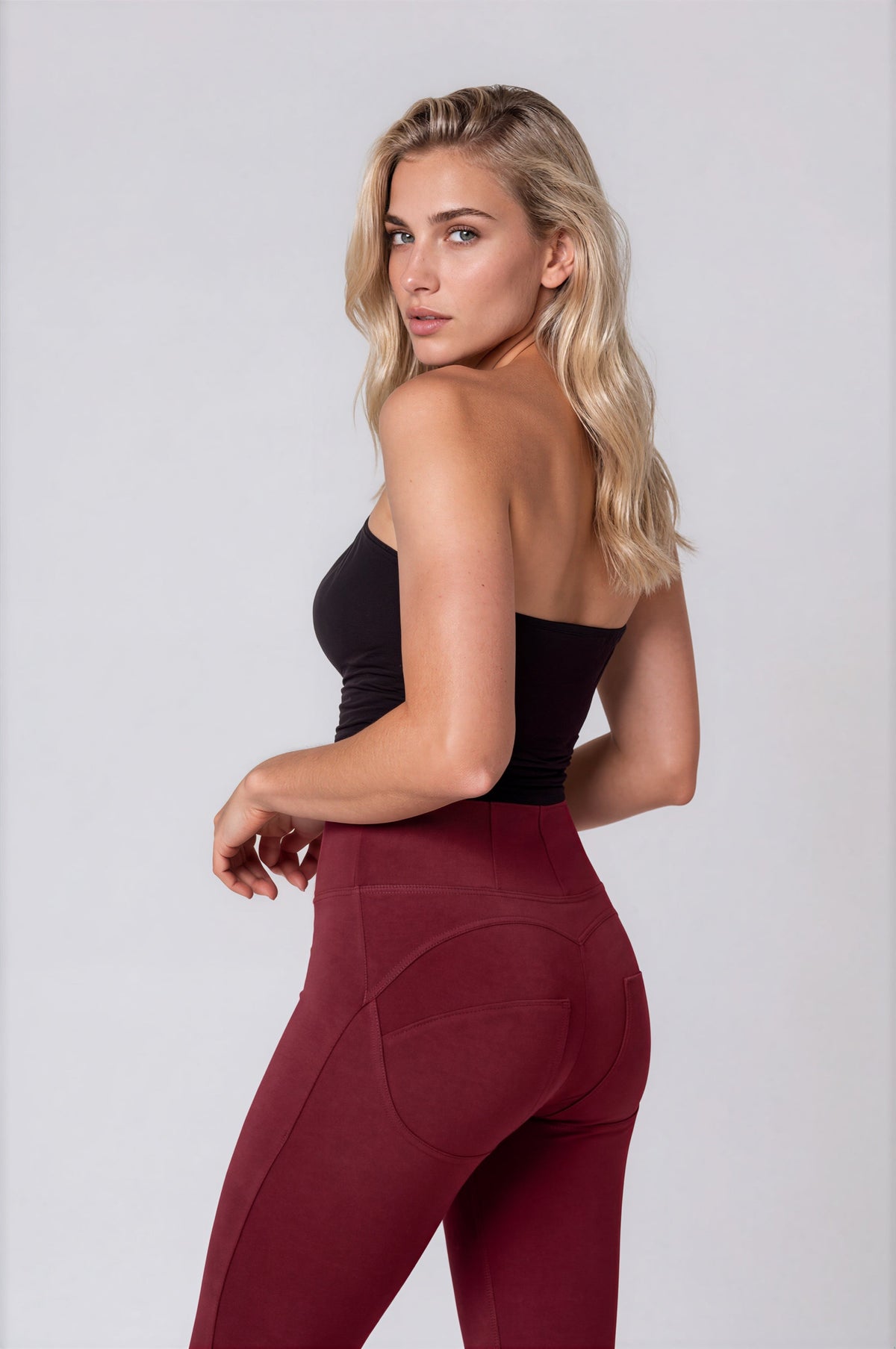 WR.UP Push-Up High Waist Skinny Pants - Cabernet Red