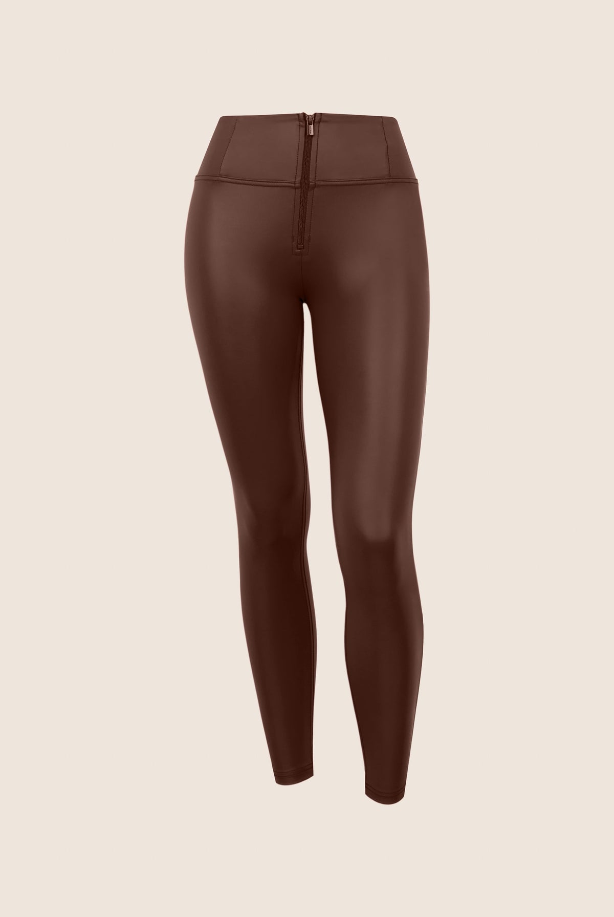 WR.UP Push-Up High Waist Skinny Vegan Leather Pant - Hot Fudge Brown