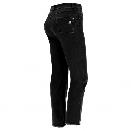Freddy Black - Straight Jeans in Stretch Denim - J7N - Black Denim - Black Seam