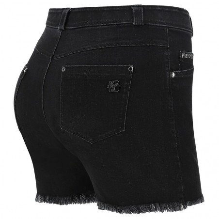 Freddy Fit Jeans - Regular Waist Shorts - J7N - Black Denim - Black Seam