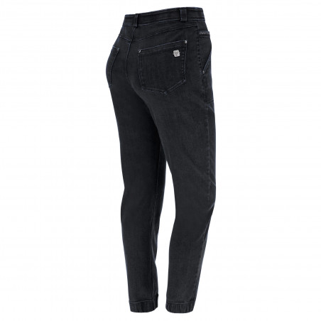 Freddy Fit Jeans - 7/8 High Waist Straight - J7N - Black Denim - Black Seam