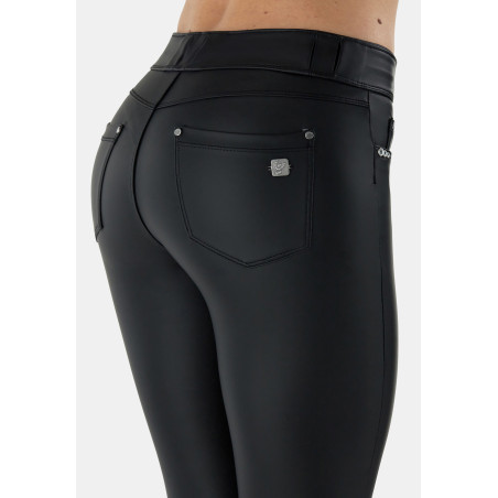 N.O.W® Ecoleather Pants - 7/8 Mid Waist Super Skinny - N - Black