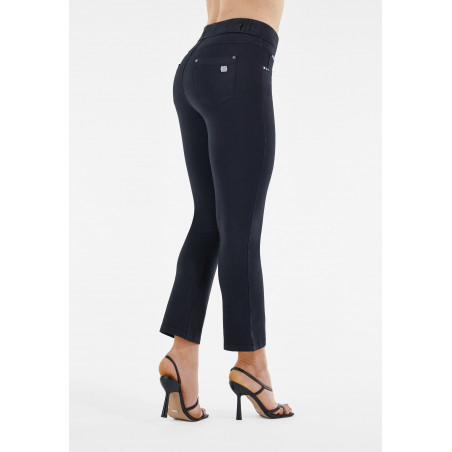 N.O.W.® Pants - 7/8 Mid Waist Flare - Garment Dyed - N - Black