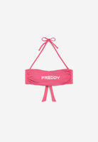 Bandeau-Bikinioberteil mit Freddy Logo - FUCHSIA