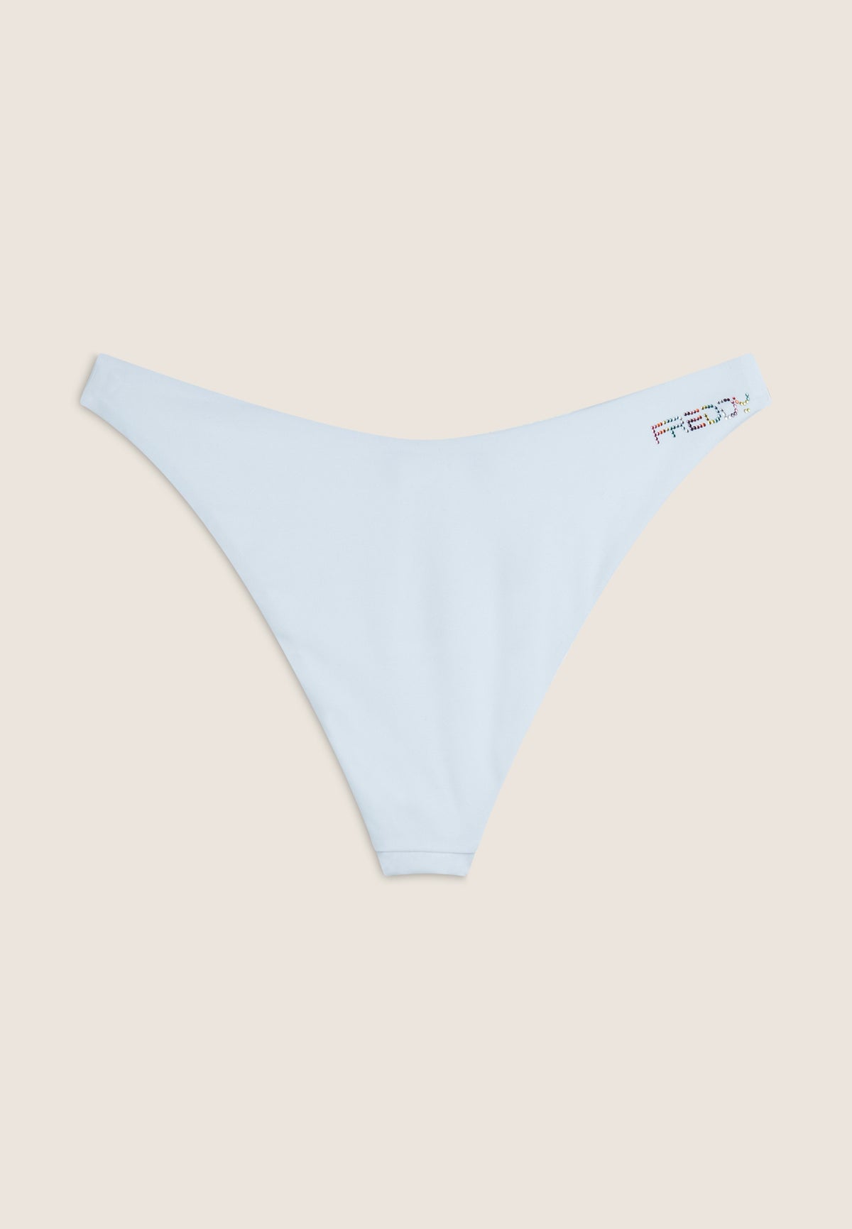 Bikinihose mit Strassverzierung - WHITE