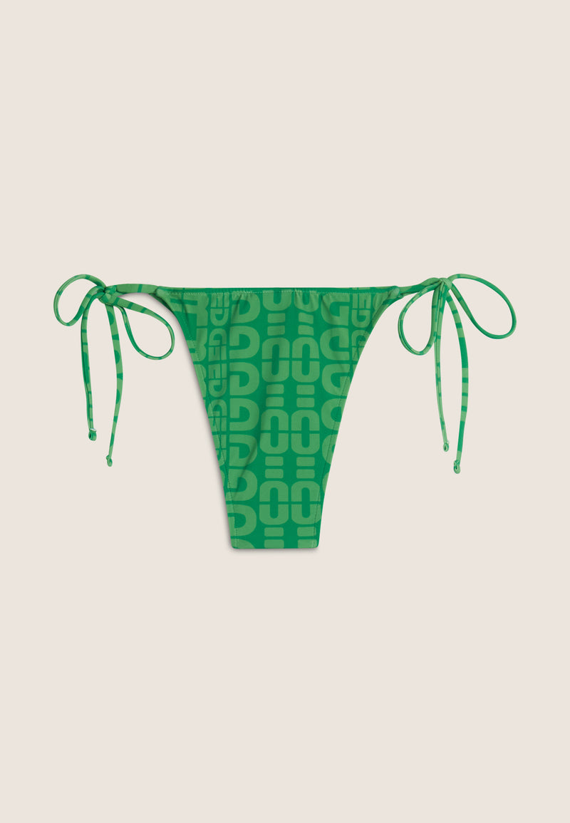 String-Bikinihose mit Allover-Logo-Print - GREEN