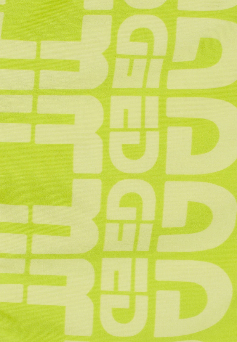 String-Bikinihose mit Allover-Logo-Print - LIME