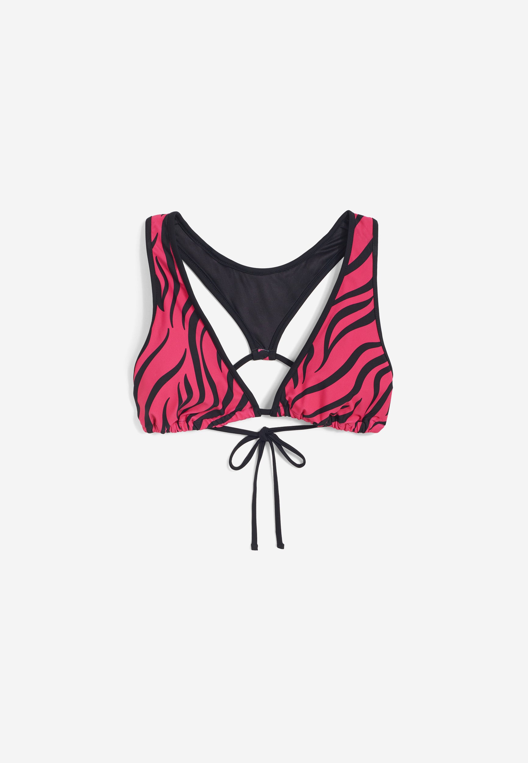 Triangel-Bikinioberteil mit Zebramuster - FUCHSIA