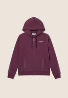Zip hoodie with logo elastic trims - Mauve Wine