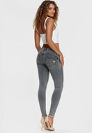 WR.UP Push-Up Regular Waist Skinny Denim Jeans - Denim Gray - Black Seam