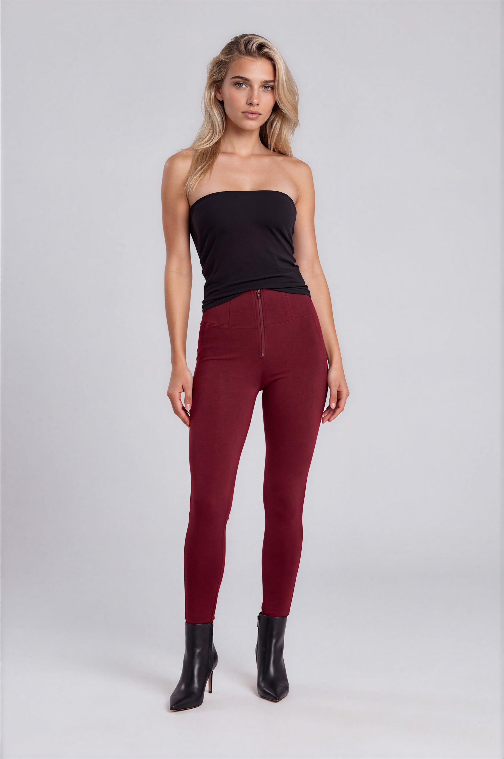WR.UP Push-Up High Waist Skinny Pants - Cabernet Red