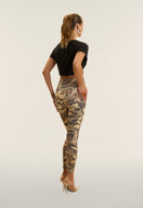 WR.UP Push-Up Button High Waist Skinny 7/8 Camouflage Pant - Mimetic Beige