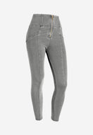 WR.UP Push-Up High Waist Skinny 7/8 Denim Jeans With Front Seam - Denim Gray - Black Seam