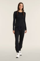 Ribbed long sleeve t-shirt with 50 Years of Movement patch - Black