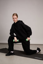 Fleece balloon trousers with faded effect - Black