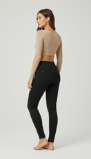 N.O.W. Yoga Mid Waist Skinny Pants - Black